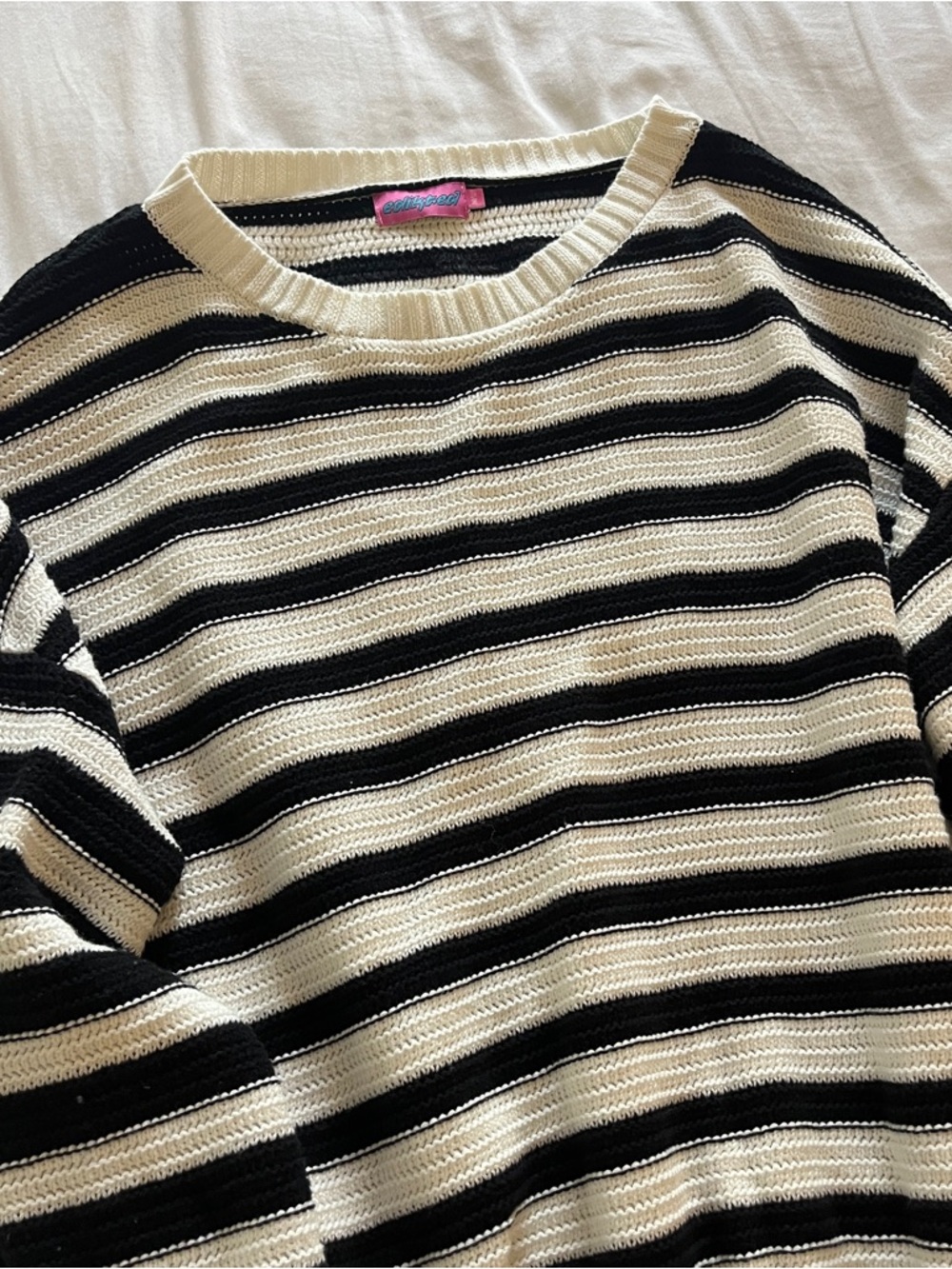 edikted black and white / cream striped oversized sweater